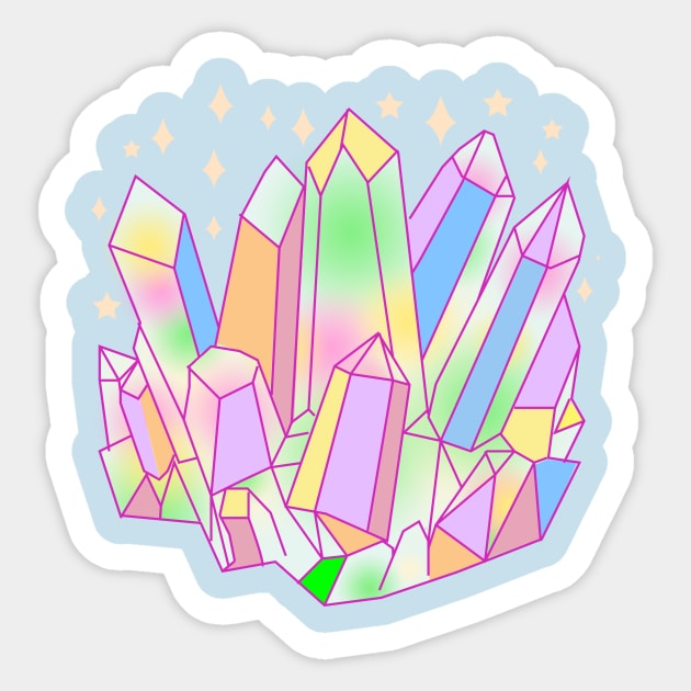 Pastel Goth Crystal Cluster Kawaii Witch Sticker by LunaElizabeth